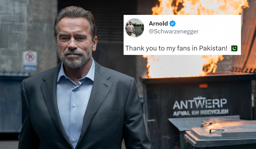 Why did the legendary Arnold Schwarzenegger thank Pakistani fans?