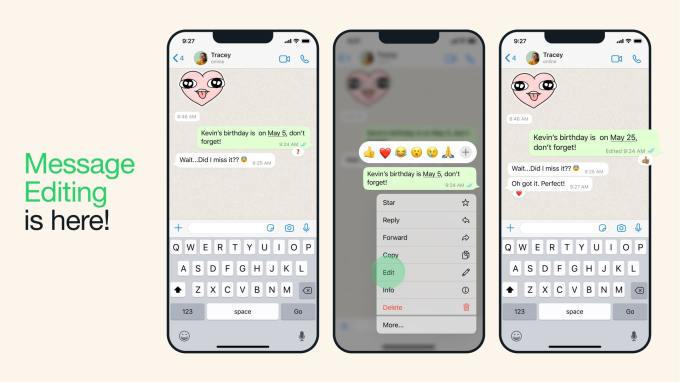 WhatsApp introduced message edit feature