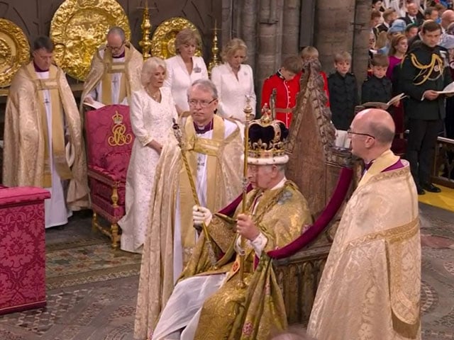 British King Charles III was crowned