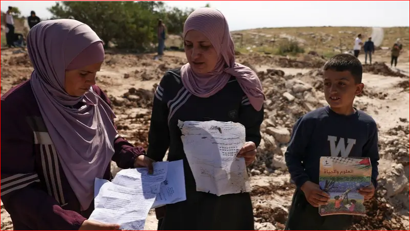 Israeli forces destroyed a Palestinian school in the West Bank