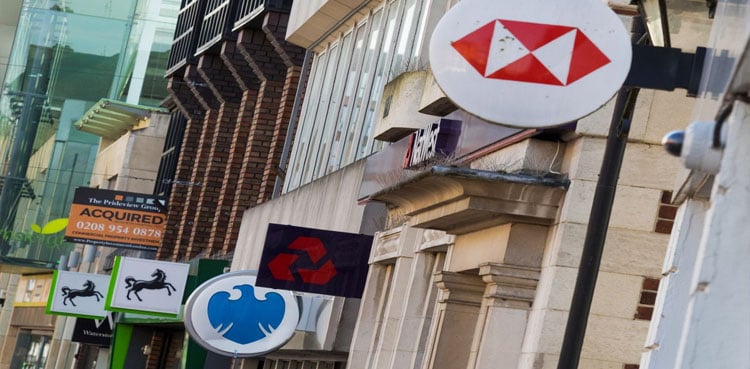 Major UK banks have closed their branches