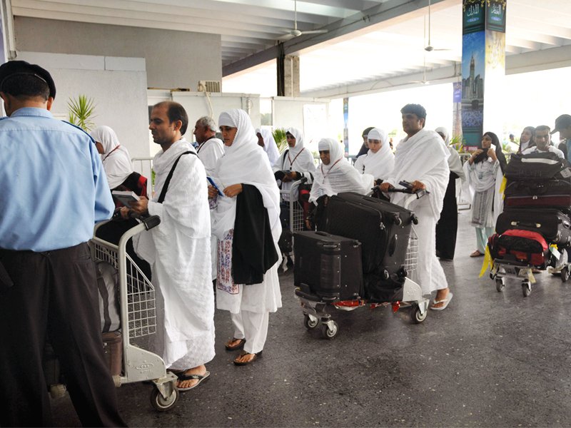 The first Hajj flight reached Madinah from Karachi carrying 328 pilgrims