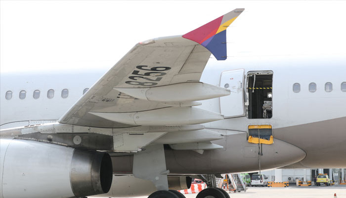 The passenger opened the door of the plane during the flight