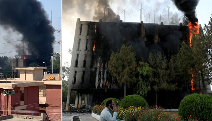 The station director of Radio Pakistan Peshawar narrated the attack Scenes of the fire at the Radio Pakistan Peshawar building after the attack—file photo