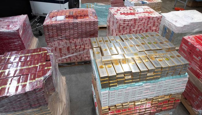 Karachi, Customs action, huge amount of smuggled cigarettes and other goods recovered File photo