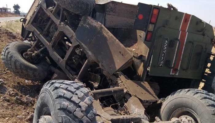 Turkey bombing, Russian military vehicle hit, one officer killed A Russian military vehicle hit by Turkish forces.