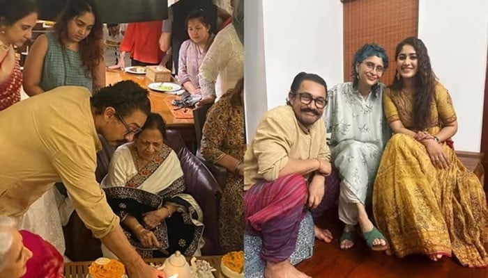 Aamir Khan celebrated his mother's 89th birthday with Karan Rao