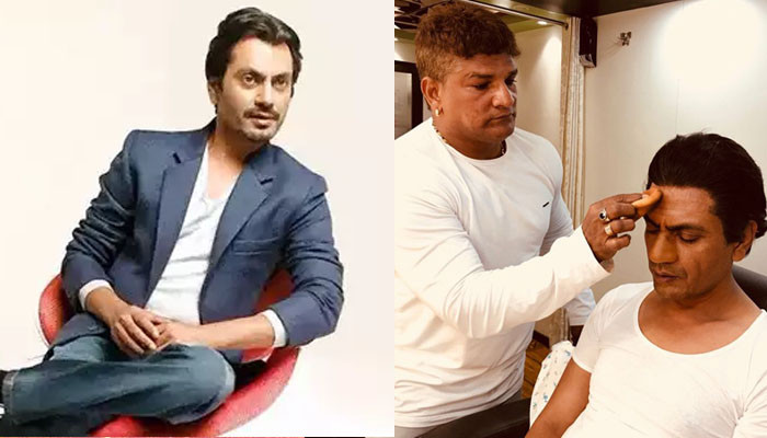 Make-up man applies talcum powder on the face and says that the make-up is done, Nawazuddin Siddiqui