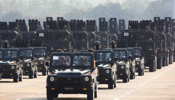 The US imposed sanctions on Myanmar's Ministry of Defense and military banks Myanmar military parade, file photo