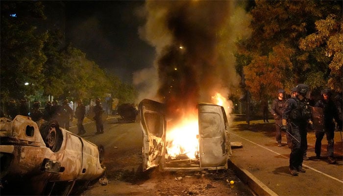 Demonstrations over the killing of a young man by the police in France, 40 thousand forces deployed Courtesy: Sky News/AP.