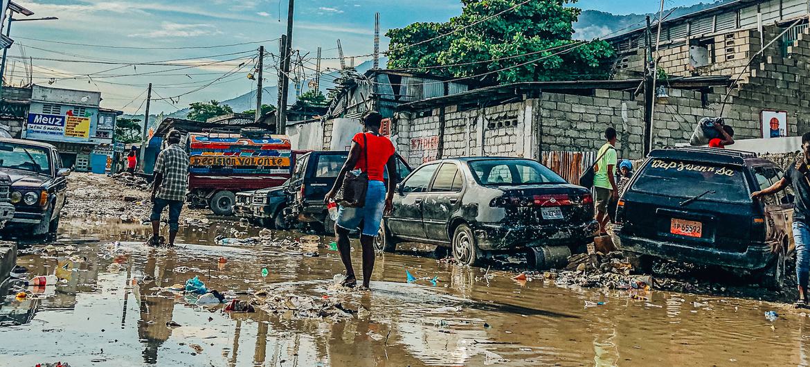 Urban areas of Haiti have been flooded following torrential rains. Urban areas of Haiti have been flooded following torrential rains.