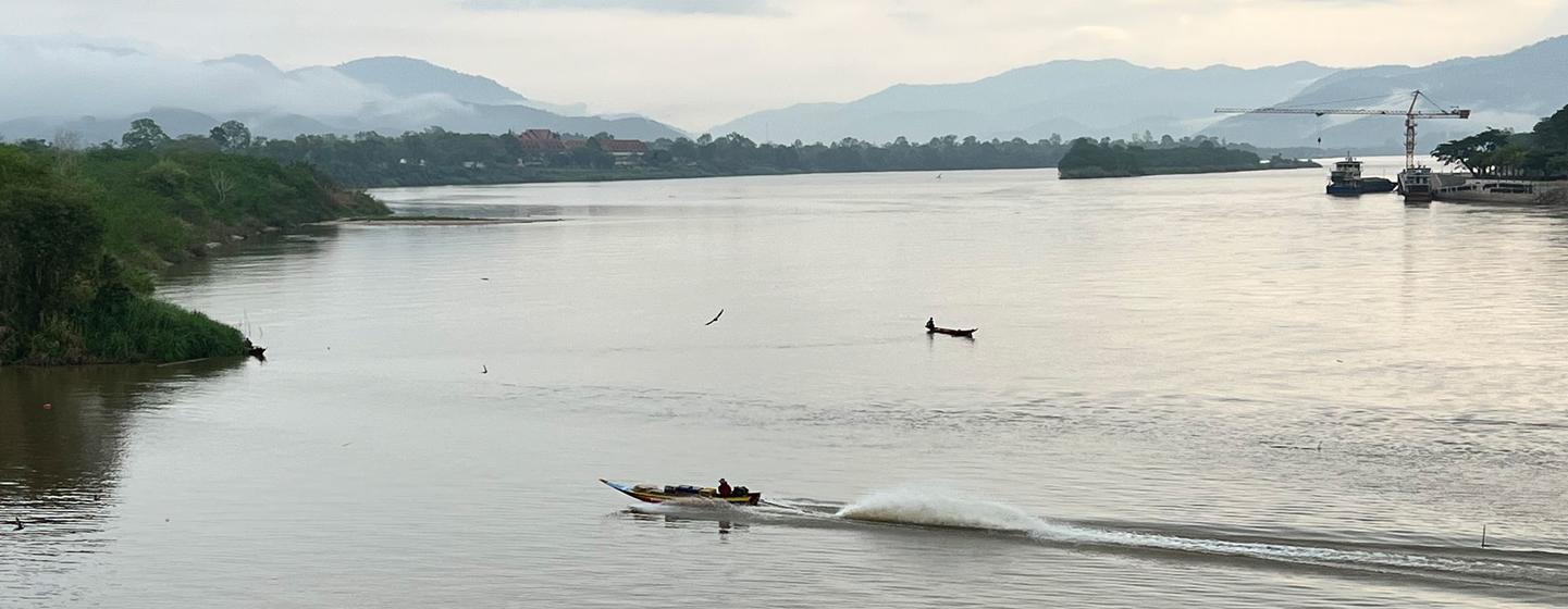 Three countries, Thailand, Myanmar, and Laos, come together at the Golden Triangle.