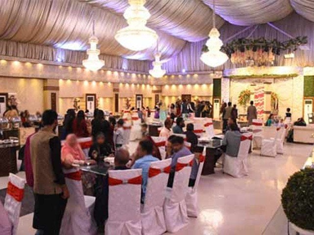 The announcement of marriage hall owners to close all marriage halls in Karachi after Eid