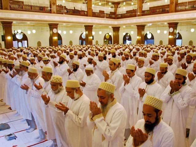 The Bohri community congratulated each other on Eid after offering prayers: Photo: File