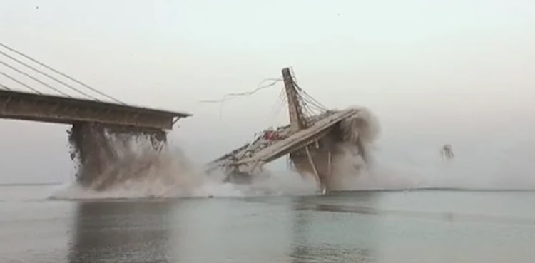 A bridge under construction in India collapsed for the second time