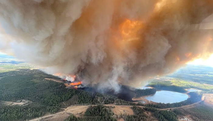 A forest fire in the Canadian province of Quebec is out of control