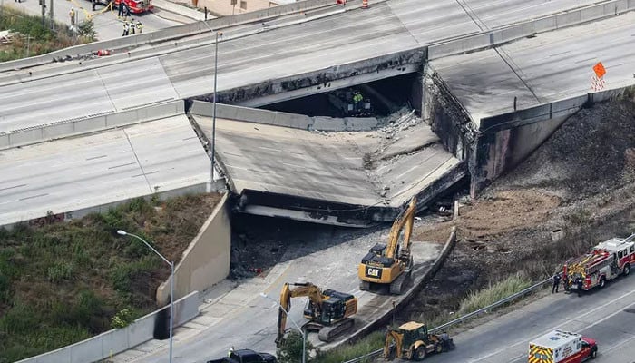 A highway bridge collapses in Philadelphia