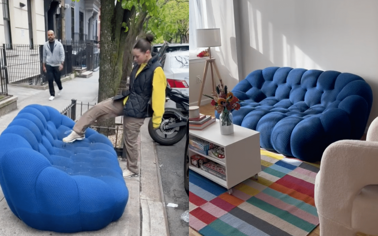 A sofa placed on the street as garbage turned out to be worth $8,000