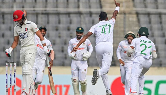 Afghanistan was defeated by Bangladesh by a huge margin in the Test match