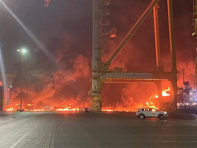 An explosion at an oil depot in the United Arab Emirates; 2 people were killed