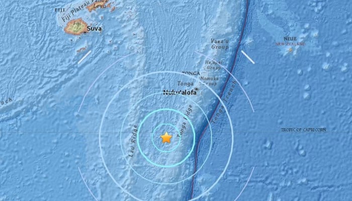 Earthquake in Tonga Islands, Magnitude 6.4 Record