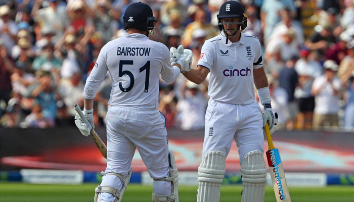 England declared an innings on the first day of the Test