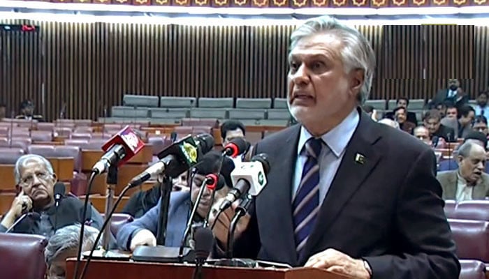 Finance Minister Ishaq Dar presented the budget for the financial year 2023-24