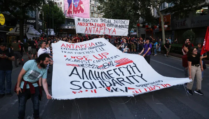 Greek people took to the streets against anti-immigrant policies