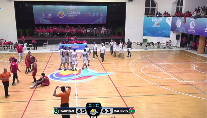 In the five-nation basketball tournament, Pakistan defeated Maldives