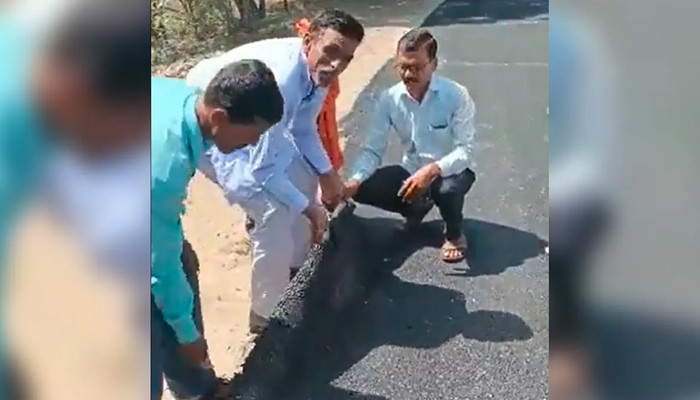 Indian villagers exposed the fraud of the road construction contractor