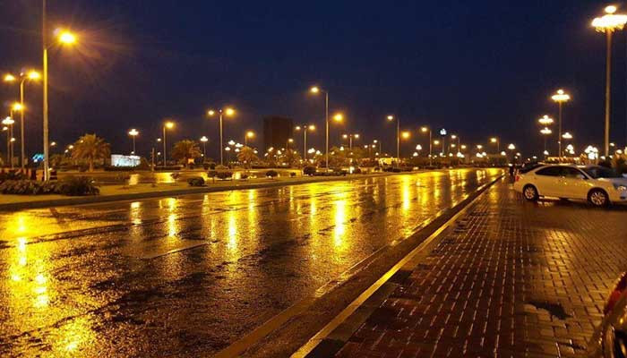 Light rain in different areas after intense heat throughout the day