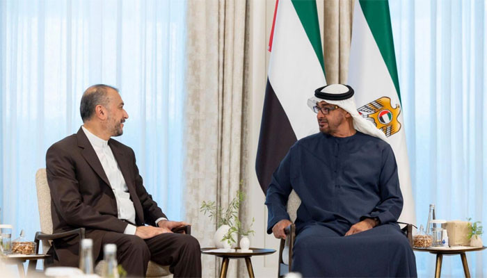 Meeting of Iranian Foreign Minister with Emirati President Sheikh Mohammed bin Zayed