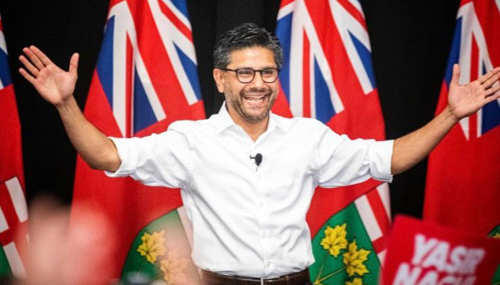 The announcement of Yasir Naqvi of Pakistani origin to participate in the Ontario Liberal Party leadership election