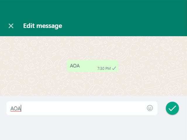 The facility of message editing is also provided for WhatsApp users on computers