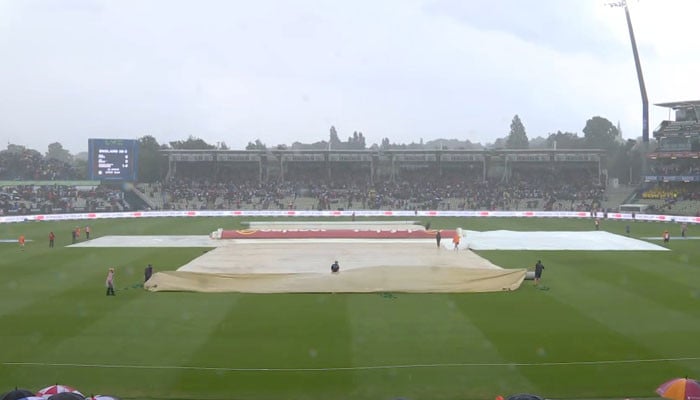 The first Test of the Ashes series, the third day's play was mostly affected by rain