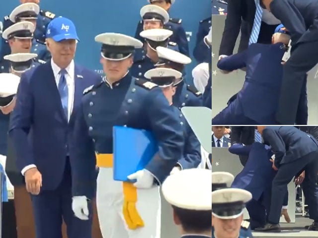 Video: US President Joe Biden falls flat on his face at the ceremony