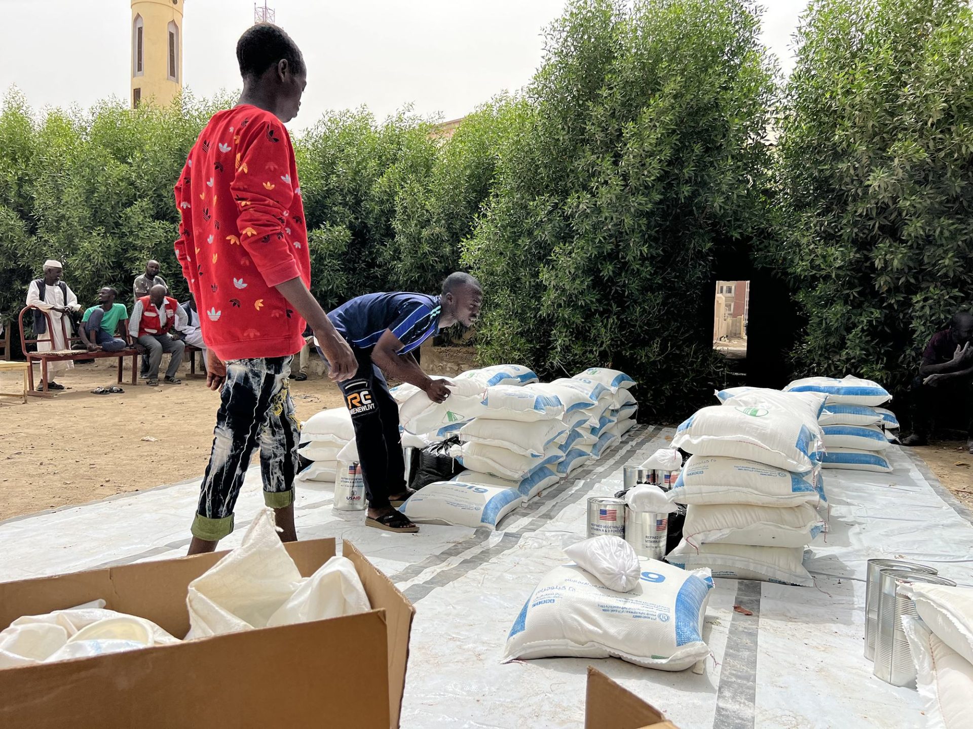 In Port Sudan, emergency food packages are distributed to people fleeing fighting in Khartoum.