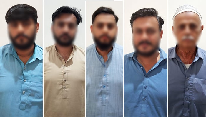 5 Pakistani nationals working in Israel arrested from Mirpur Khas - Photos courtesy FIA