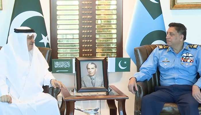 The meeting of the Saudi Ambassador with the Chief of Pakistan Air Force, Air Marshal Zaheer Ahmad Babar The meeting of the Saudi Ambassador with the Chief of Pakistan Air Force, Air Marshal Zaheer Ahmad Babar