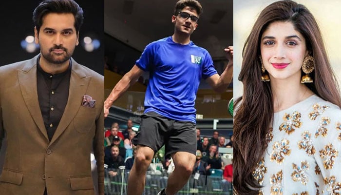 Pakistani showbiz personalities are also proud of squash champion Hamza Khan