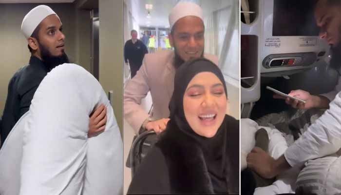 Video of Mufti Anas serving Sana Khan goes viral Video of Mufti Anas serving Sana Khan goes viral