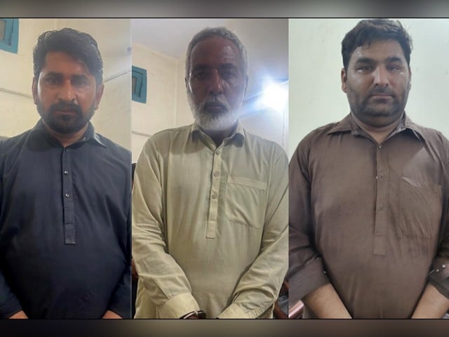 Photographs of three smugglers out of the four suspects arrested (Photo: FIA)
