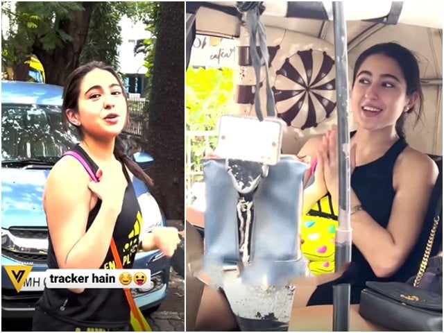 The video of Sara Ali Khan traveling in a rickshaw went viral These days the actress is busy with the success of her romantic comedy film Zara Hitke Zara Bachke (Photo: Screen Short).