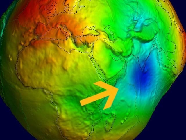 Indian experts have discovered the secret of an unusual low-lying area in the depths of the Indian Ocean, which was considered a mystery until now.  This location is highlighted as a blue spot in the image. Photo: Wikimedia Commons 