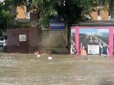 Water is being released into the river from Hathnikund barrage in Haryana;  Photo: Reuters