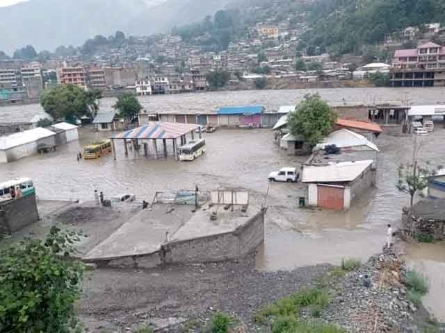 Chitral;  Roads and bridges were destroyed by floods, houses were swept away, hundreds of people were displaced