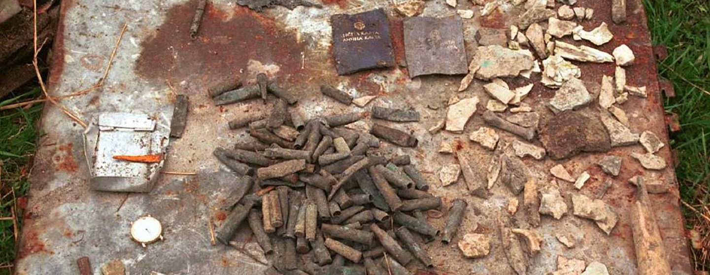 Items recovered in a warehouse in former Yugoslavia, where men and boys were held, were used as evidence in trials at the ICTY.