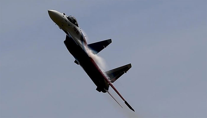 A Russian Air Force fighter jet crashed in the Pacific during a training flight