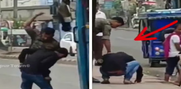 A video of brutal police brutality on a young man who spits gutka has gone viral