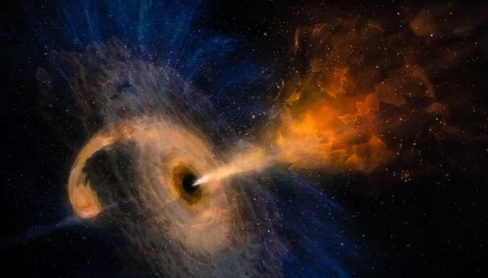 Ancient super-sized black hole discovered